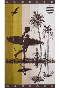 Originale serviette de plage avec un surfeur