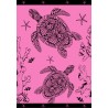 Grande Serviette de plage avec des Tortues rose