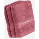 Drap de bain / Douche Bois de Rose avec broderie