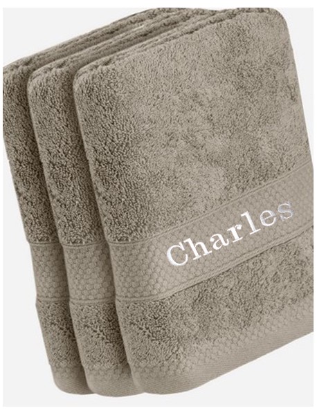Drap de bain / Douche Chanvre avec broderie