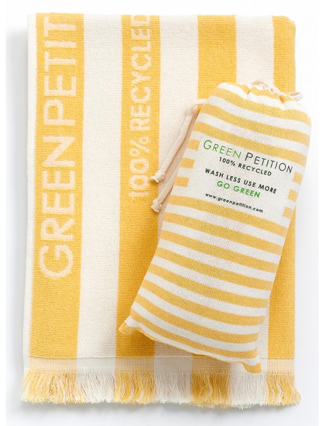 Serviette de plage recyclée Delmor Ochre
