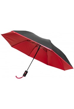Parapluie 21 " pliant 2 sections automatique Spark, noir / rouge