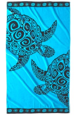 Emblématique Drap de plage Turquoise avec une tortue comme motif